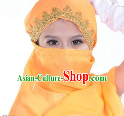 Asian Indian Belly Dance Accessories Yashmak India Traditional Dance Orange Veil for for Women