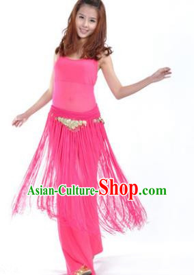 Indian Belly Dance Yoga Rosy Suits, India Raks Sharki Dance Clothing for Women