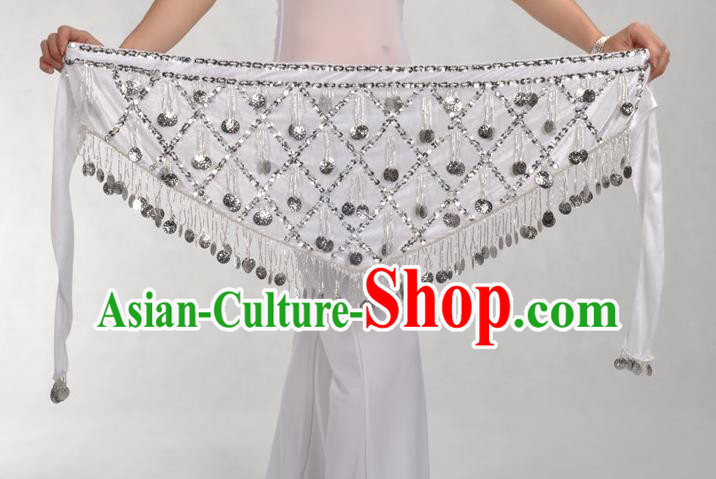 Indian Belly Dance White Belts Waistband India Raks Sharki Waist Accessories for Women