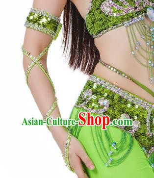Indian Belly Dance Light Green Sleevelet India Raks Sharki Accessories Wristlet for Women