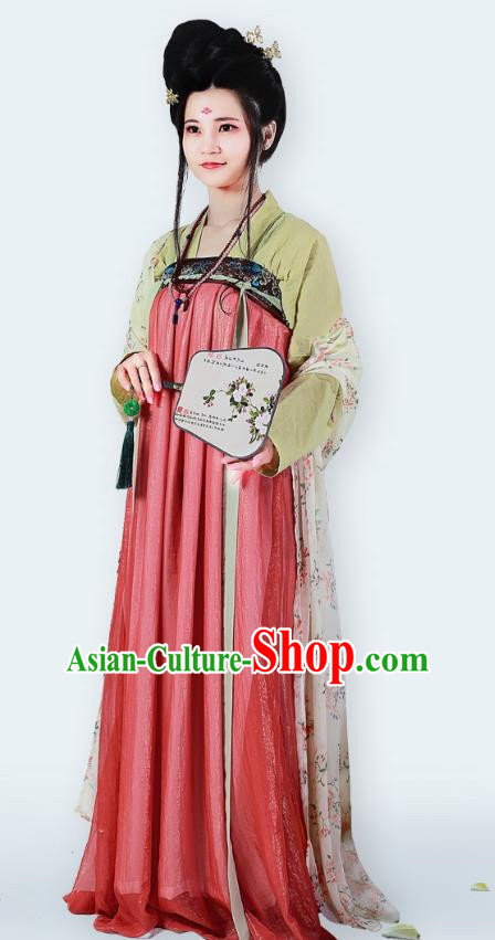Traditional Chinese Ancient Imperial Concubine Costume Tang Dynasty Palace Lady Embroidered Dress for Women