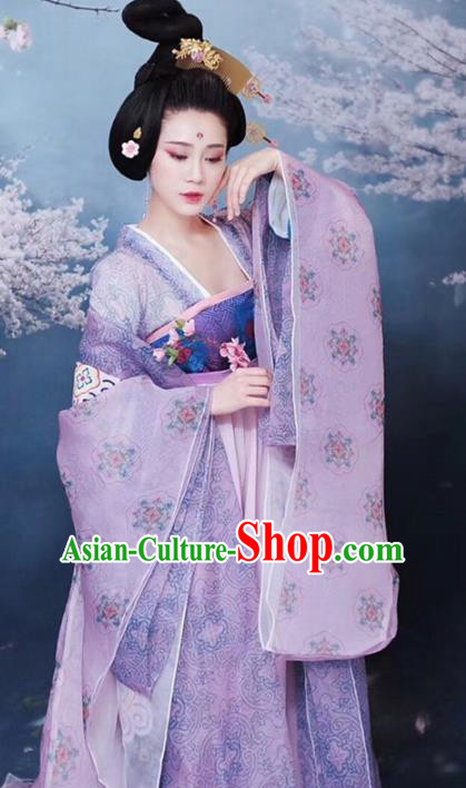 Chinese Traditional Tang Dynasty Imperial Consort Clothing, China Ancient Palace Lady Dance Costume for Women