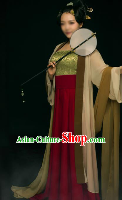 Traditional Chinese Ancient Imperial Concubine Costume, China Tang Dynasty Palace Lady Clothing for Women