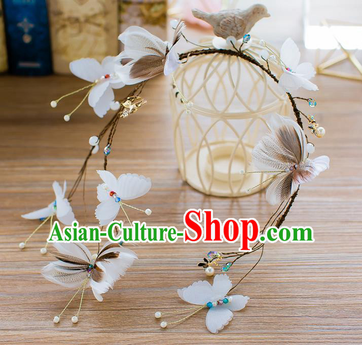 Handmade Classical Wedding Hair Accessories Bride Butterfly Hair Clasp Headband for Women