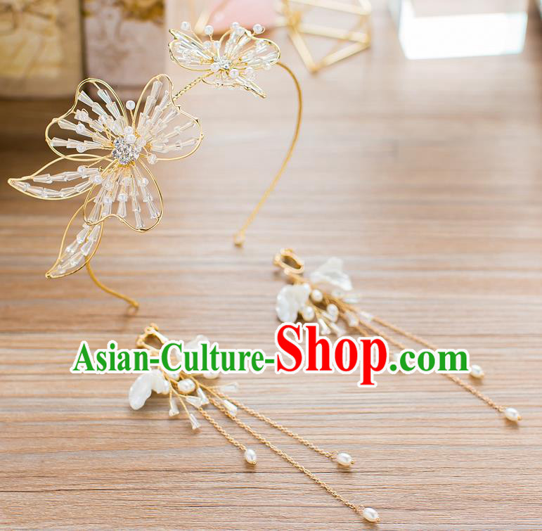 Handmade Classical Wedding Hair Accessories Bride Crystal Beads Hair Clasp Headband for Women