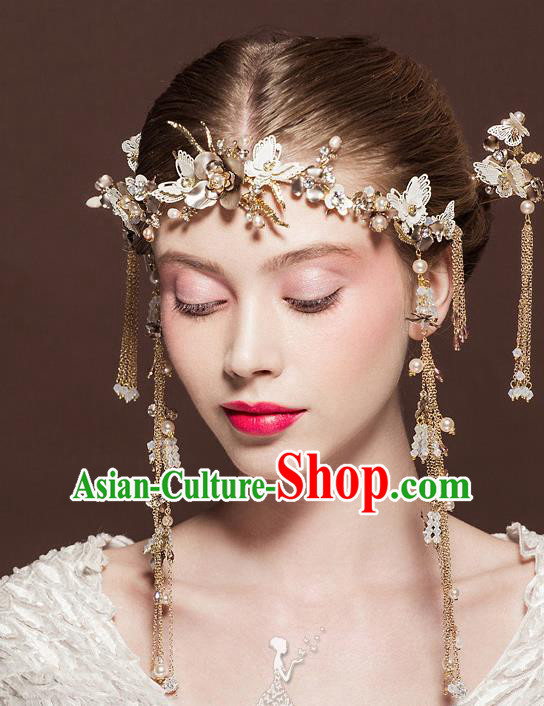 Chinese Handmade Classical Hair Accessories Ancient Tassel Hair Clasp Hairpins for Women