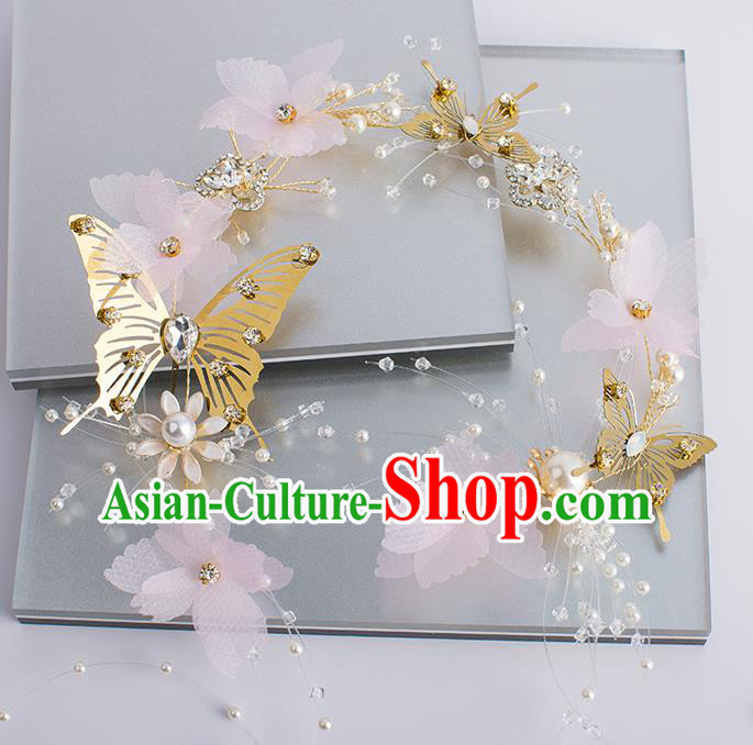 Handmade Classical Wedding Hair Accessories Bride Butterfly Hair Clasp Headwear for Women