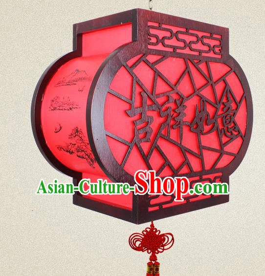 Traditional Chinese Red Parchment Palace Lanterns Handmade New Year Hanging Lantern Ancient Ceiling Lamp