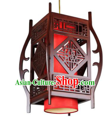 Traditional Chinese Wood Red Palace Lanterns Handmade Hanging Lantern Ancient Ceiling Lamp