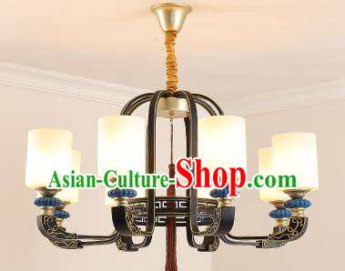 Traditional Chinese Hanging Ceiling Palace Lanterns Handmade Eight-Lights Lantern Ancient Lamp