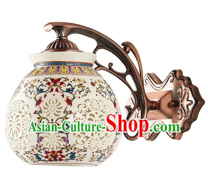 Traditional Chinese Palace Lanterns Handmade Colorful Porcelain Wall Lantern Ancient Lamp