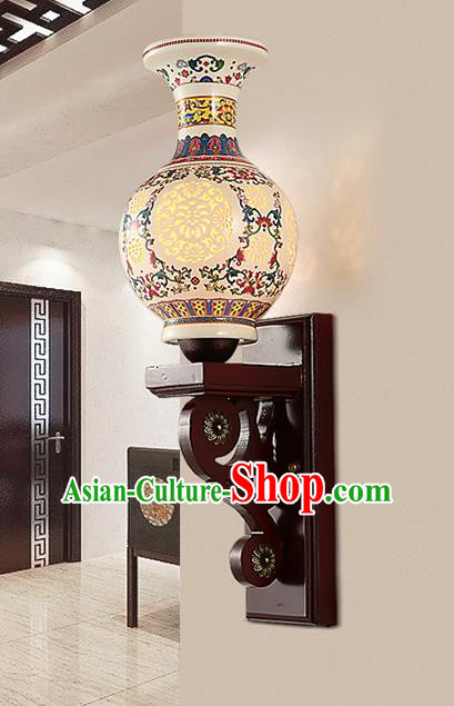 Traditional Chinese Palace Lanterns Handmade Porcelain Vase Wall Lantern Ancient Lamp