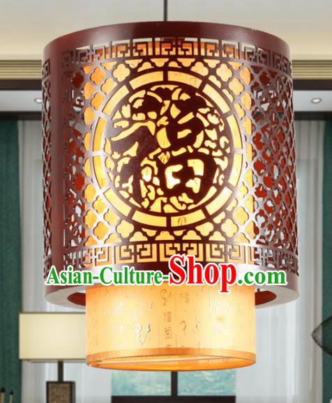 Traditional Chinese Wood Palace Hanging Lanterns Handmade Lantern Ancient Ceiling Lamp