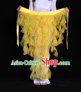 Indian Belly Dance Yellow Waist Scarf Waistband India Raks Sharki Belts for Women