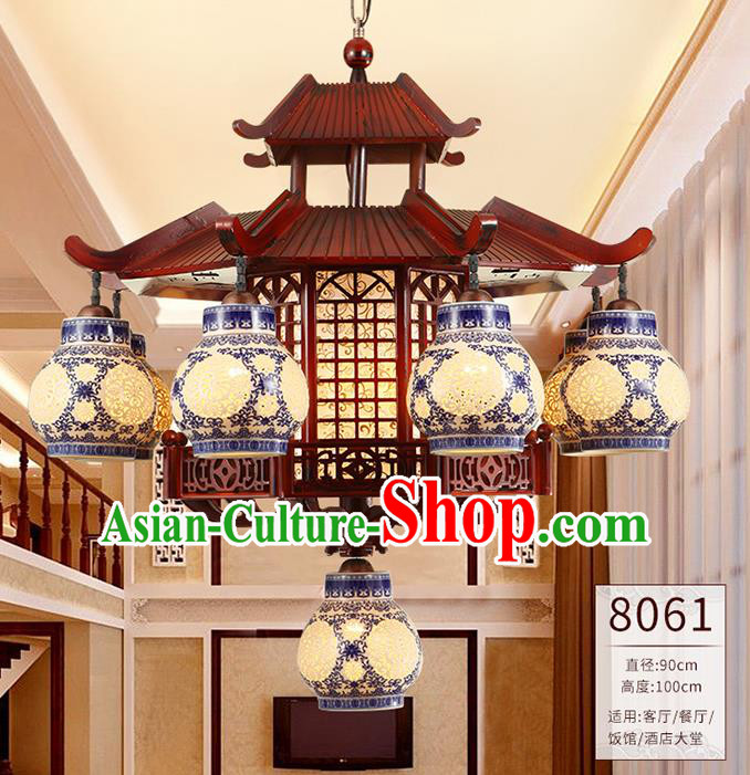 Traditional Chinese Ceiling Palace Lanterns Handmade Wood Lantern Ancient Lamp