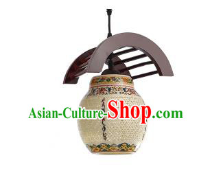Traditional Chinese Colorful Porcelain Hanging Ceiling Palace Lanterns Handmade Lantern Ancient Lamp