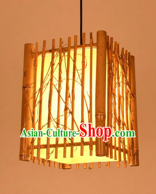Traditional Chinese Bamboo Hanging Lanterns Handmade Ceiling Lantern Ancient Lamp