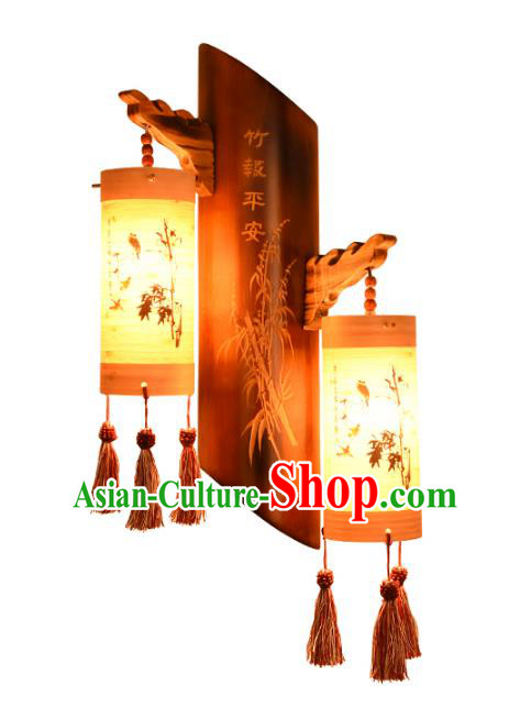 Traditional Chinese Carving Bamboo Lanterns Handmade Lantern Ancient Wall Lamp