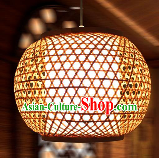 Traditional Chinese Straw Plaited Lanterns Handmade Hanging Ceiling Lantern Ancient Lamp