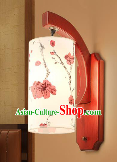 Traditional China Ancient Painting Plum Blossom Lanterns Handmade Wood Lantern Ancient Wall Lamp
