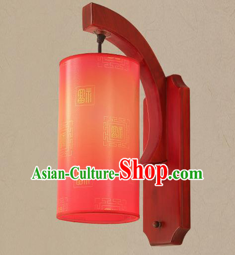 Traditional China Ancient Painting Red Lanterns Handmade Wood Lantern Ancient Wall Lamp