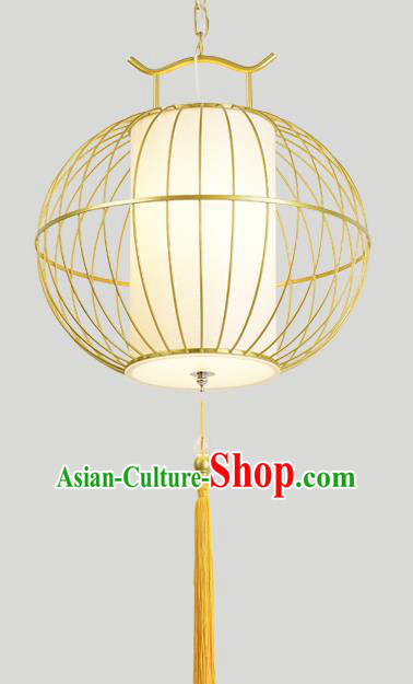 Traditional Chinese Iron Golden Birdcage Hanging Lanterns Ancient Handmade Lantern Ancient Lamp