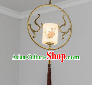 Traditional Chinese Ceiling Lanterns Ancient Handmade Painting Rose Hanging Lantern Ancient Lamp