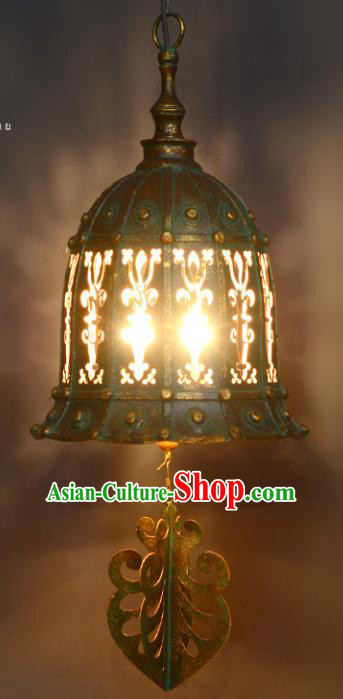 Traditional Thailand Handmade Iron Hanging Lantern Asian Ceiling Lanterns Religion Lantern