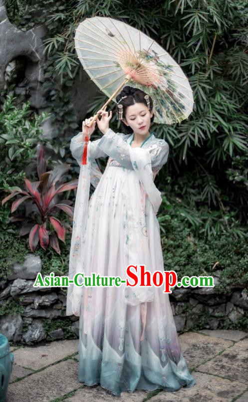 China Ancient Palace Lady Dress Tang Dynasty Imperial Concubine Embroidered Costume for Women