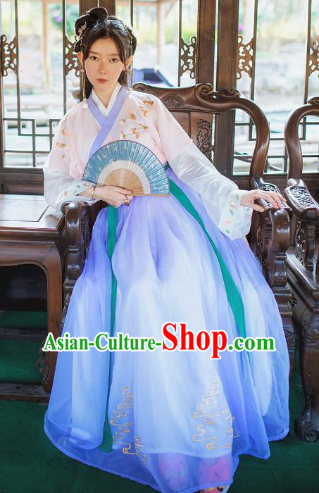 China Ancient Song Dynasty Nobility Lady Embroidered Costume for Women