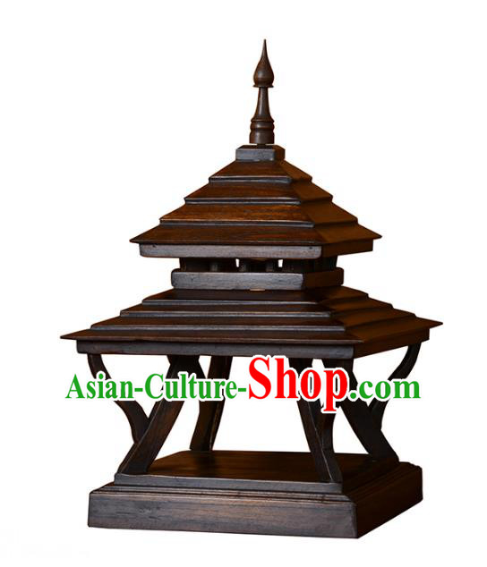 Thailand Handmade Wood Desk Lantern Southeast Asian Pagoda Lanterns Lantern Traditional Lamp