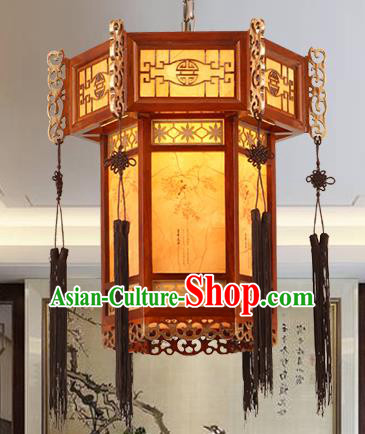 Traditional Chinese Handmade Palace Hanging Lantern Asian Wood Ceiling Lanterns Ancient Lantern