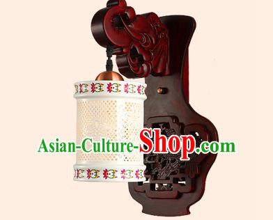 China Handmade Ceramics Lantern Ancient Wood Wall Lanterns Traditional Lamp