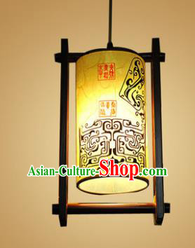 Traditional Chinese Handmade Painted Palace Lantern Hanging Lanterns Ancient Wood Lamp