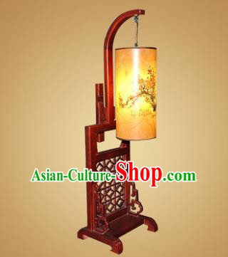 China Handmade Wood Lanterns Painting Plum Blossom Palace Desk Lantern Ancient Lanterns Traditional Lamp