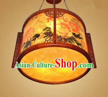 Traditional Chinese Hanging Palace Lantern Handmade Painting Peony Ceiling Lanterns Ancient Lamp