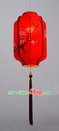 Traditional Chinese Red Palace Lantern Handmade Painting Flowers Birds Ceiling Lanterns Ancient Lamp