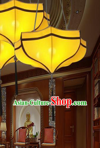 Traditional Chinese Yellow Palace Lantern Handmade Ceiling Lanterns Ancient Lamp