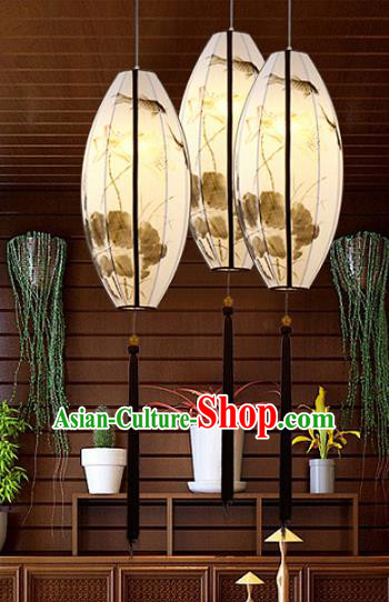 Traditional Chinese Painting Lotus Palace Lantern Handmade Hanging Lanterns Ancient Lamp
