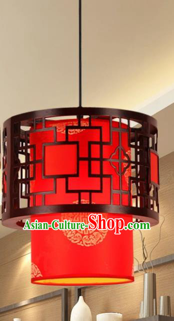 Traditional Chinese New Year Palace Lantern Handmade Wood Red Hanging Lanterns Ancient Lamp
