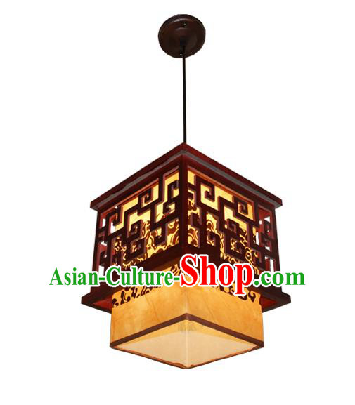 Traditional Chinese Parchment Palace Lantern Handmade Wood Ceiling Lanterns Ancient Lamp