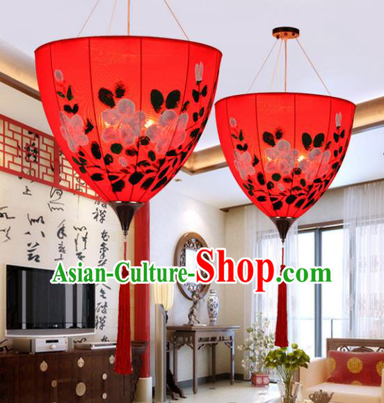 Top Grade Handmade Painted Red Lanterns Traditional Chinese Palace Lantern Ancient Ceiling Lanterns
