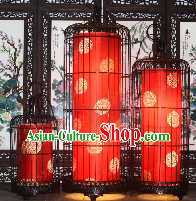 Top Grade Handmade Red Birdcage Palace Lanterns Traditional Chinese Lantern Ancient Ceiling Lanterns