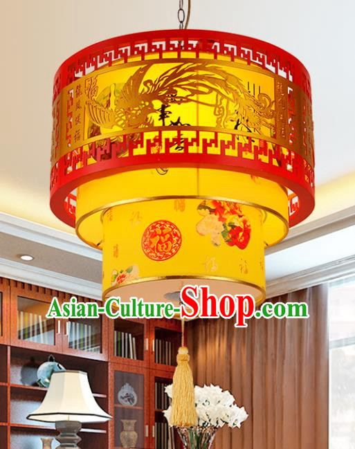Top Grade Handmade Carving Phoenix Lanterns Traditional Chinese Palace Lantern Ancient Ceiling Lanterns