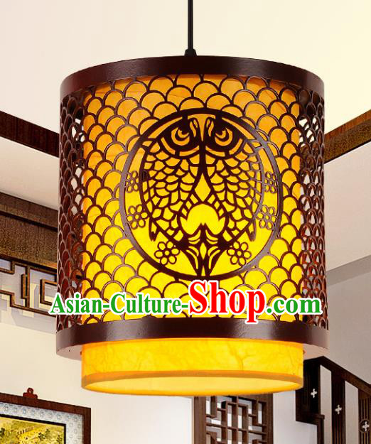 Top Grade Handmade Carving Fishes Lanterns Traditional Chinese Palace Lantern Ancient Ceiling Lanterns