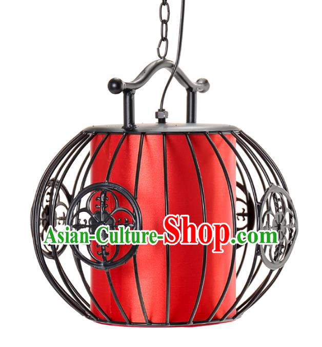 Top Grade Handmade Black Birdcage Palace Lanterns Traditional Chinese Iron Lantern Ancient Ceiling Lanterns