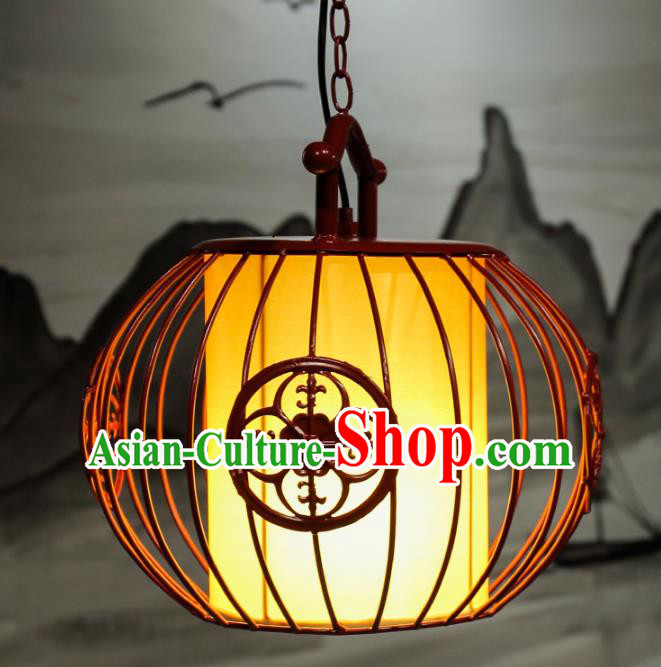 Top Grade Handmade Red Birdcage Palace Lanterns Traditional Chinese Iron Lantern Ancient Ceiling Lanterns