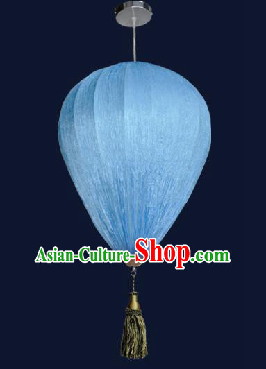 Top Grade Handmade Blue Hanging Lanterns Traditional Chinese Ceiling Palace Lantern Ancient Lanterns