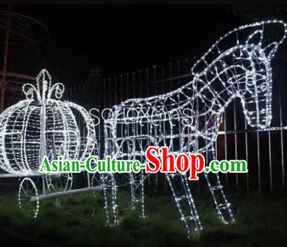 Handmade Stage Performance Lamplight Decorations LED Lamp Christmas Horse-Drawn Vehicle Lanterns