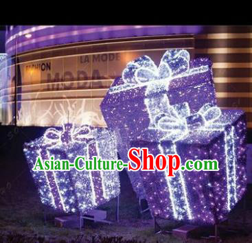 Traditional Christmas Gift Box Light Show Decorations Lamps Stage Display Lamplight LED Lanterns